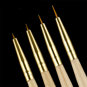 Pinceau liner en nylon pour nail art, tête plate longue, manche en bois, pour gel de photothérapie, dessin de lignes, peinture florale, manucure - Product Image 2