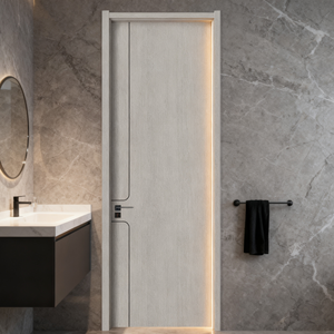 Kustom tidak dicat kayu padat komposit Interior pintu pra-hung Flush kamar tidur sekolah dan kantor Set pintu - Product Image 4