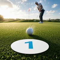 SwingPerfect Golf – Lot de 12 disques de putting en caoutchouc ambidextres pour entraînement de vitesse, cible de putting plate double face, vert