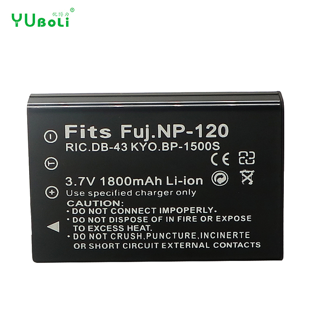 FNP-120 3.7V 1800mAh Black It Is Suitable for Fuji NP-120 Battery D-L17 Digital Camera Battery Rechargeable NP120 Battery