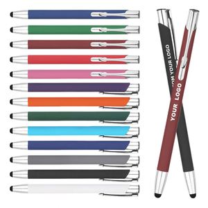 Stylo à bille promotionnel avec stylet, cadeau publicitaire universel, aluminium, logo personnalisé - Product Image 1