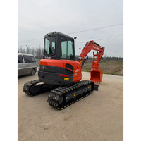 Mini-excavatrice Kubota U55 haute performance avec flèche pivotante, machine d'occasion d'origine, avec pince hydraulique pour usage domestique