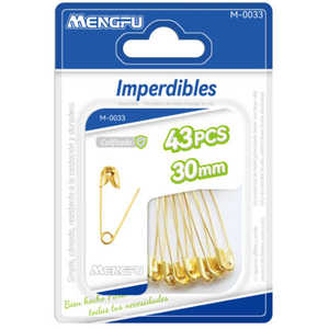 Spille di Sicurezza Mengfu Gold Modello M-0033, 43 Pezzi, 30mm, Made in China per Progetti di Cucito e Artigianato - Product Image 1