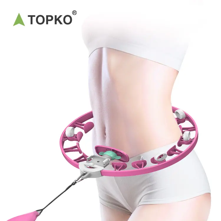TOPKO Detachable Smart hoola Circle Ring Adjustable Fitness Weighted Massage Intelligent Hoola Hoop with Weight Ball