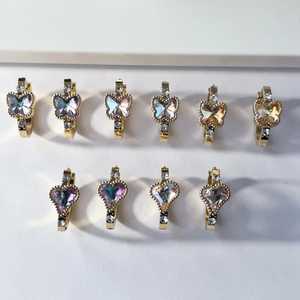 Round Butterfly Heart <b>Hoop</b> <b>Earrings</b> Made Of 16K Gold Plated 304 Stainless Steel With Zircon Accents Perfect For Women <b>Fashion</b> - Product Image 2