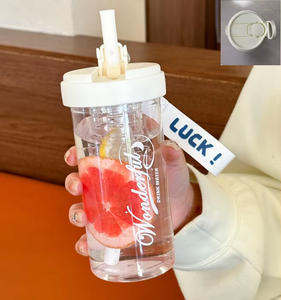 Garrafa de plástico portátil reutilizável de alta qualidade para meninas, garrafa de suco à prova de vazamento de 600ml, garrafa de água com tampa - Product Image 6