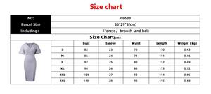 Novo Vestido Midi Feminino de Verão com Decote em V, Liso, Modelo Africano Elegante com Fenda Aberta e Manga Bufante Curta, Ideal para o Escritório - Product Image 6