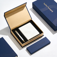 Boîte magnétique personnalisée et boîte cadeau bleue pour cadeau promotionnel, papier bleu élégant