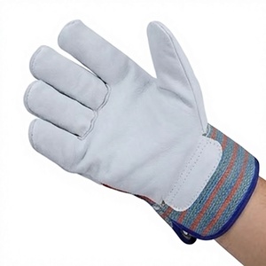 Gants de travail en cuir de vachette pleine fleur haute performance, respirants, avec dos en coton, manchette de sécurité, pour la construction et le jardinage, certifiés CE - Product Image 4