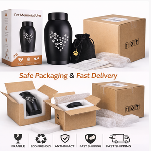 맞춤형 반려동물 유골함 발자국 기념 반려동물 화장 유골함 (강아지, 고양이 유골용) 조각 금속 스테인리스 스틸 기념품 유골함 - Product Image 6