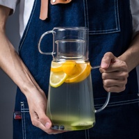Tasse à café en verre transparent résistant à la chaleur au design moderne, faite à la main, grande capacité de 40 oz pour le thé et les jus
