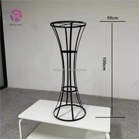 Événements fête mariage fleur boule support grand vase noir centres de table pour la décoration de table de mariage
