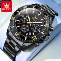 Montre à quartz OLEVS 2870 OEM de luxe avec logo personnalisé, phase de lune, multifonction, chronographe, sport, calendrier lumineux, en acier inoxydable pour homme