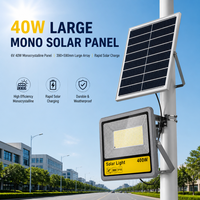 Projecteur Solaire Extérieur 400W Étanche en Aluminium Moulé Sous Pression avec Panneau Monocristallin 30Ah, Télécommande, pour Stades, Terrains de Sport, Lampes Murales et Parcs
