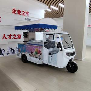 아이스크림 트라이크 5-승객을위한 새로운 오픈 바디 전기 3 륜 푸드 트럭 스낵 카트 냉장 모바일 노점 - Product Image 6