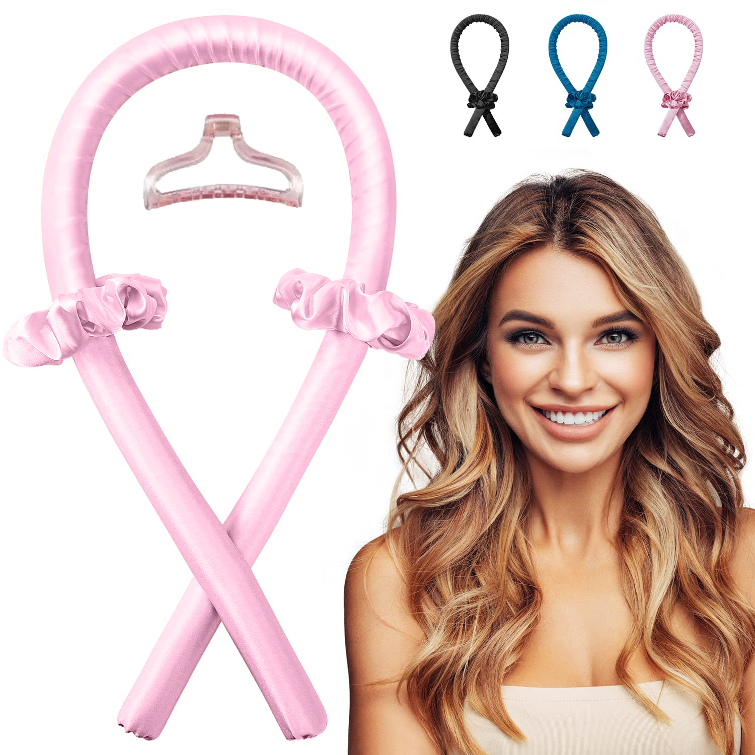 Atacado Personalizado Heatless Curling Rod Headband Magia Seda Cabelo Curler Set Soft Sleeping Hair Roller para As Mulheres