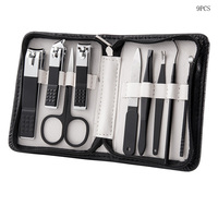 WELLFLYER MS-781 coupe-ongles en gros 9/18 pièces Kit d'outils de soin des ongles en acier inoxydable Kit de coupe-ongles manucure pédicure ensemble
