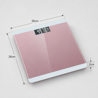 Báscula Digital Electrónica para el Hogar, de Vidrio Templado Color Oro Rosa, Báscula Personal de 180 kg para Baño, Producto Profesional para la Salud en el Hogar