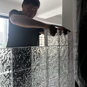 Ladrillo <span class=keywords><strong>de</strong></span> Vidrio Sólido LZX 150x150, Patrón <span class=keywords><strong>de</strong></span> Burbujas, Rectangular Transparente, Resistente al Fuego, Ecológico, para Sala <span class=keywords><strong>de</strong></span> Estar y Baño - Product Image 3
