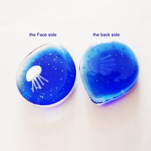 Soporte plano azul para palillos, único <span class=keywords><strong>Murano</strong></span>, Burbuja de cristal de <span class=keywords><strong>Murano</strong></span>, medusas 3D, estatuilla de animales marinos, vajilla, estante para bolígrafo - Product Image 3