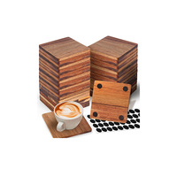 Sous-verre carré en bois naturel, tapis de tasse, soucoupe à café, protection de table, cadeau pour la maison et le bar, vente en gros directe d'usine