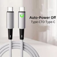 Kabel Data Pengisian Cepat 240W USB C ke Type C dengan Jalinan Nilon, Dilengkapi Fitur Smart Power-Off, Kompatibel dengan Ponsel, Pad, dan Tablet Type-C