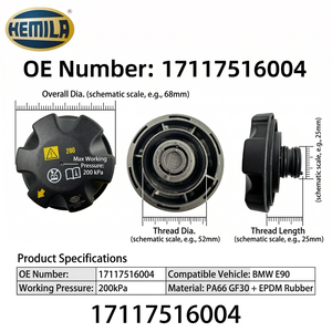 Pièces automobiles HEMILA compatibles avec <span class=keywords><strong>BMW</strong></span> E90 OE : 17117516004 Bouchon de radiateur Bouchon de réservoir <span class=keywords><strong>d</strong></span>'expansion de liquide de refroidissement - Product Image 2