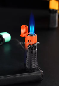 Wholesale Cigar Smoking <b>Torch</b> Lighter 3 Jets Flame Butane Gas Lighter Custom Logo Lighters Refillable Butane Gas Cigar Holder - Product Image 3