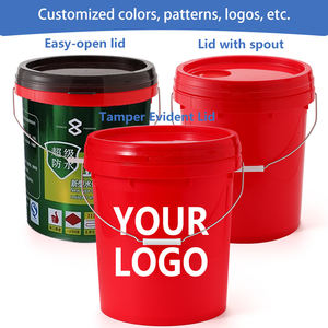 Seau en plastique personnalisé de qualité alimentaire de <span class=keywords><strong>20</strong></span> <span class=keywords><strong>litres</strong></span> grand seau à tambour de 5 gallons avec couvercle pour peinture huile lubrifiante pétrole - Product Image 2