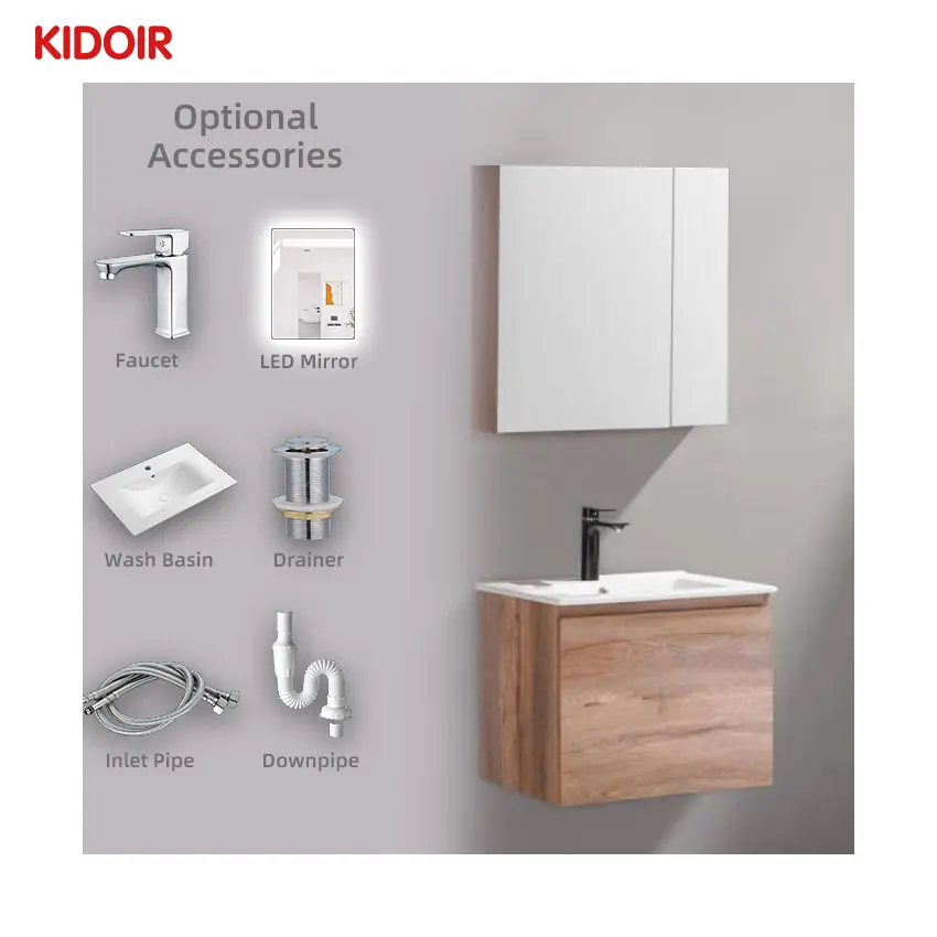 Kidoir House Furniture Supplier Antique Luxury Small Wall Mounted Cabinet Face Basin Vanity Design Mirror Sink Bathroom Cabinet