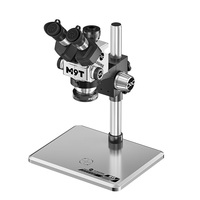 Microscopio Trinocular RELIFE M9T-B11 con Lente de Zoom Continuo de 6-45X, Adaptador 0.5CTV y Base de Gran Área para Reparación de PCB de Teléfonos Móviles