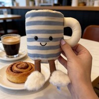 Peluche tasse à thé rayée UK JC, Amuseable Rosie Lea Mug of Tea, peluche douce en forme de tasse à café, mignonne pour enfants