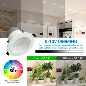 Downlight LED encastré de 4 pouces, 5 températures de couleur et puissance sélectionnables, 9W 15W 18W, dimmable 0-10V, éclairage commercial avec conduit en aluminium - Product Image 5