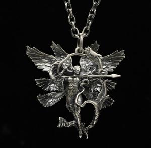 Collana pendente retrò europeo americano Cross-Border sei ali <span class=keywords><strong>angelo</strong></span> vendita diretta dal produttore di gioielli a catena di serpenti in lega - Product Image 3
