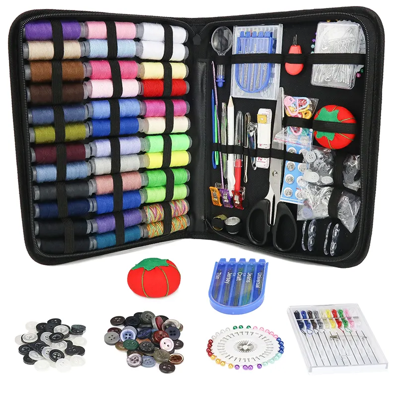 Kit d'outils de couture professionnels personnalisés en usine kit d'aiguille et de fil bricolage mini petit kit de couture de voyage portable ensemble pour débutant