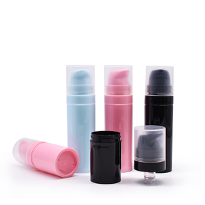 Mini Botella Cosmética Redonda Vacía de 10 ml, Negra, Rosa y Azul, con Bomba Dosificadora, para Lociones, con Impresión en la Superficie, Más Vendida - Product Image 4