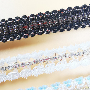 12mm eau diamant étroit dentelle garniture écologique maille <span class=keywords><strong>tissu</strong></span> avec perle décoration pour vêtements bricolage accessoires - Product Image 2