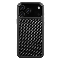 Étui de téléphone en TPU antichoc en fibre de carbone tissée 100% réelle magnétique pour la protection des modèles 18Pro Max et 18Pro, compatible 17pro/17pro Max/18 Dou