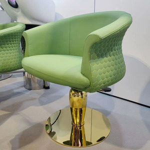 Fauteuil de barbier hydraulique vert 360 °   Fauteuil de coiffure pivotant et inclinable en cuir PU, mobilier de salon de beauté - Product Image 5