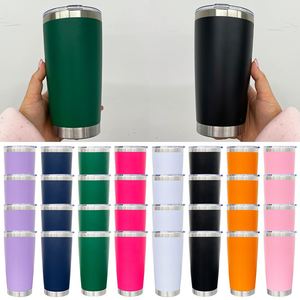 Gobelet isotherme en acier inoxydable 304 de 20 oz, couleurs assorties, revêtement poudré, pour gravure laser, avec couvercle coulissant – Entrepôt USA - Product Image 5