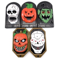 Décorations de fête effrayantes pour maison hantée : sonnette de porte sorcière squelette citrouille pour Halloween