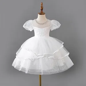 Robe de princesse en coton pour petites filles, tenue duveteuse de performance, manches volantes, nouvelle collection printemps et été 2020