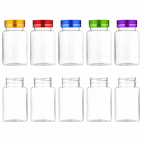 Bouteille en plastique ronde transparente PET écologique de 100 ml, capsule personnalisée avec logo, emballage pour compléments alimentaires, pilules