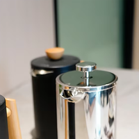 Cafetière à filtre double couche en acier inoxydable 304 pour infusion à la française, bouilloire à thé multifonctionnelle pour usage domestique