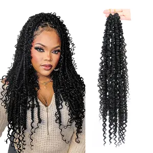 Wholesale latest styles Passion Twist Crochet Hair Water Wave design with flying butterfly passion hair