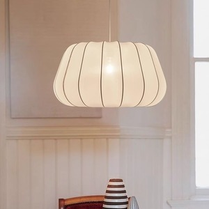 Lampe suspendue en tissu crémeux E27, luminosité réglable, forme ronde, pour chambre à coucher, salon, restaurant - Product Image 3