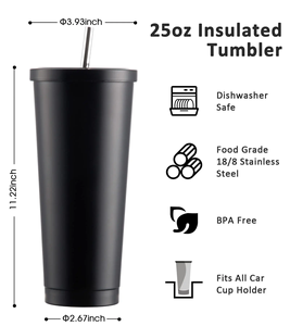 Vaso Térmico de Acero Inoxidable 304 de 17 oz, con Aislamiento al Vacío, Personalizable con Logotipo, para Café, Bebidas Frías, con Pajita - Product Image 3