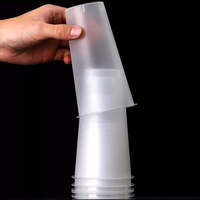 Tasse à smoothie en PP givré avec logo personnalisé 360ml 500ml 700ml 16oz 32oz tasse à thé jetable à emporter en plastique transparent avec couvercle