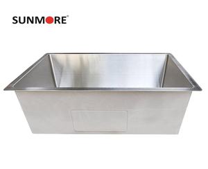 Fregadero de cocina de acero inoxidable de diseño moderno, de un solo tazón, rectangular, cepillado, para empotrar, marca OEM de Vietnam - Product Image 4