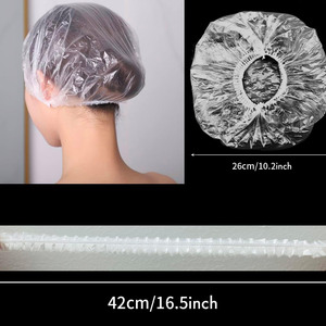 Gorro de Ducha Desechable de Plástico PE Transparente, Elástico y Grueso, Impermeable, para Hotel y Viajes, Unisex - Product Image 2